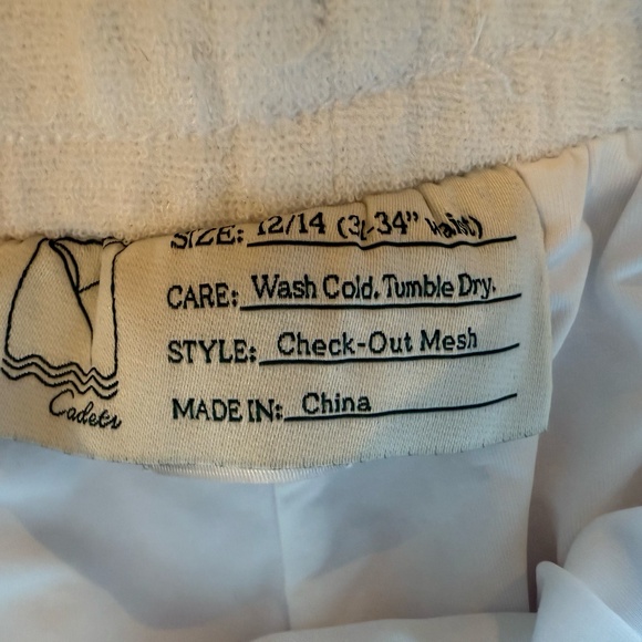 Cadets Check Out Mesh Shorts in white SZ 12/14 (31-34” Waist) NWT boys - Picture 3 of 3